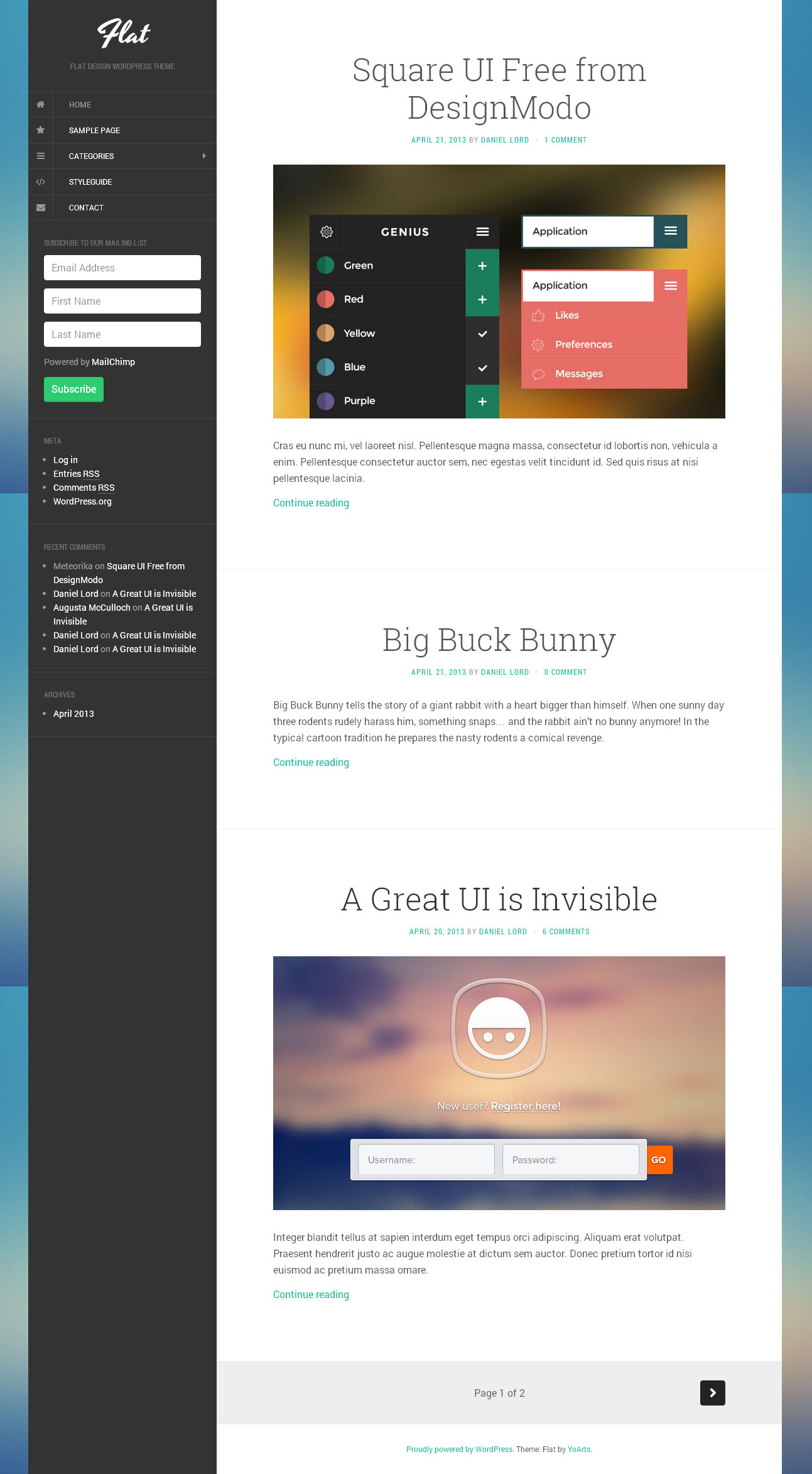 Flat - Free wordpress themes