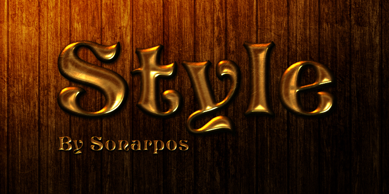 Gold metal text effect