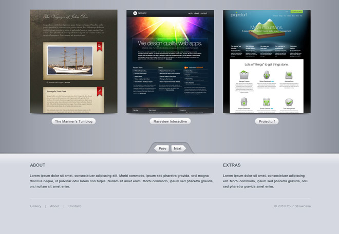Showcase Gallery UI PSD