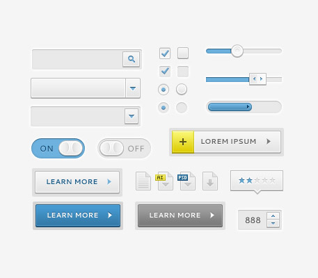 Sleek UI Elements PSD