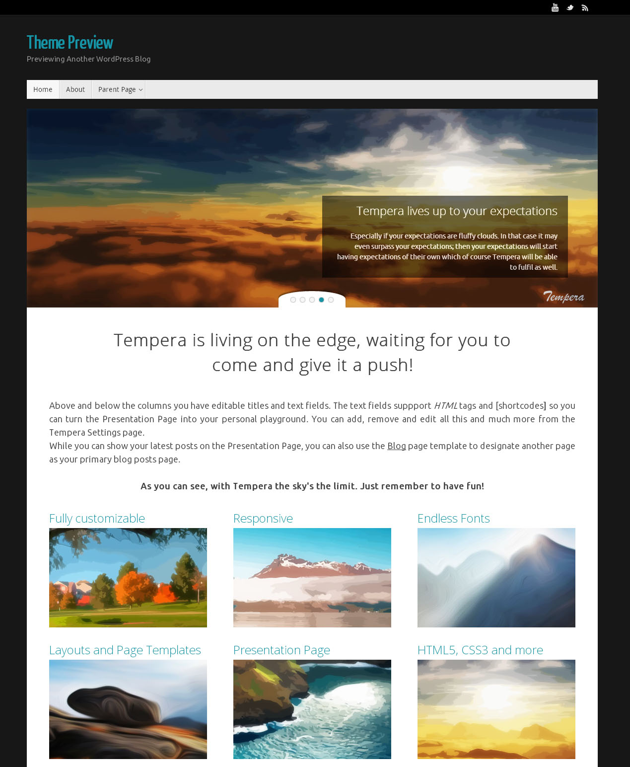 Tempera - Free premium WordPress Theme