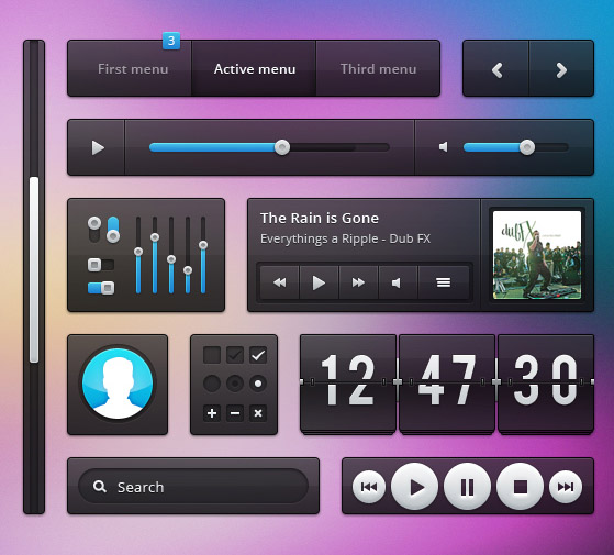 Transparent UI Kit PSD