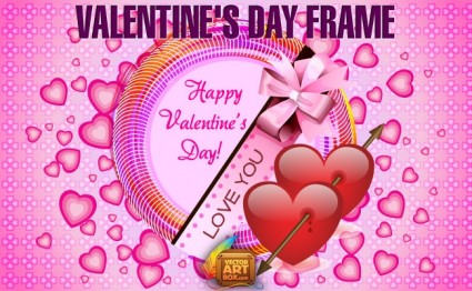 Valentines Day Frame Vector Art
