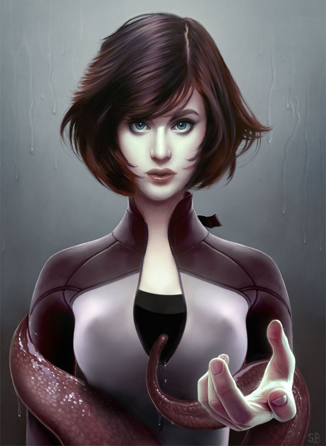 girl digital art by serge birault
