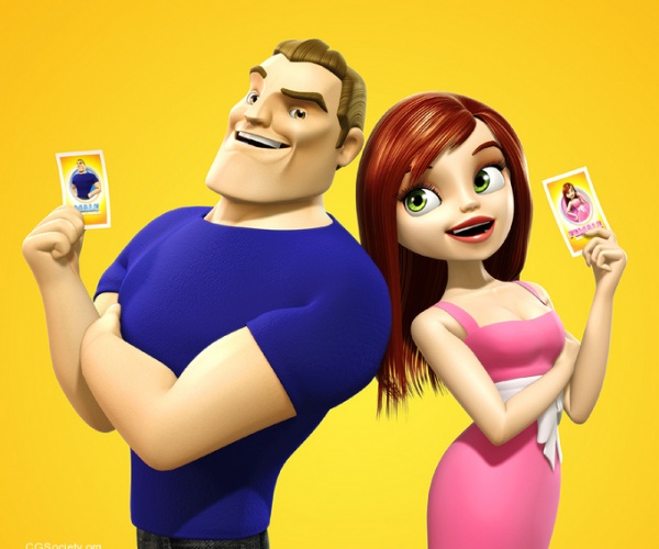 3D Character Design Battle of the Sexes Card Game