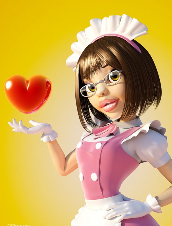 3D Character Design Maid with Love