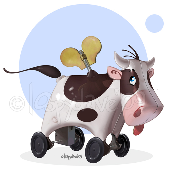 digital art illustration cow by Loopydave