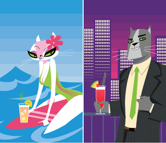 Cocktail cats funny cartoons