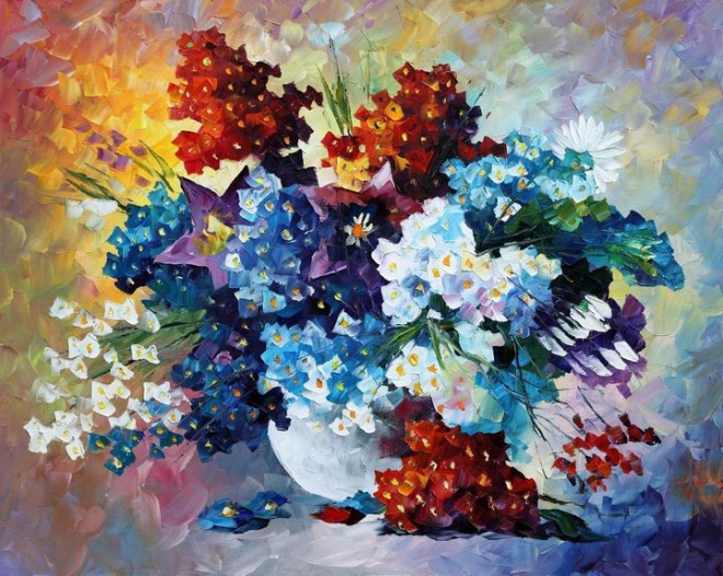 flower painting by Leonid Afremov