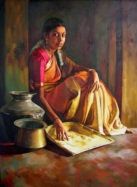 Paintings of rural indian women Oil painting