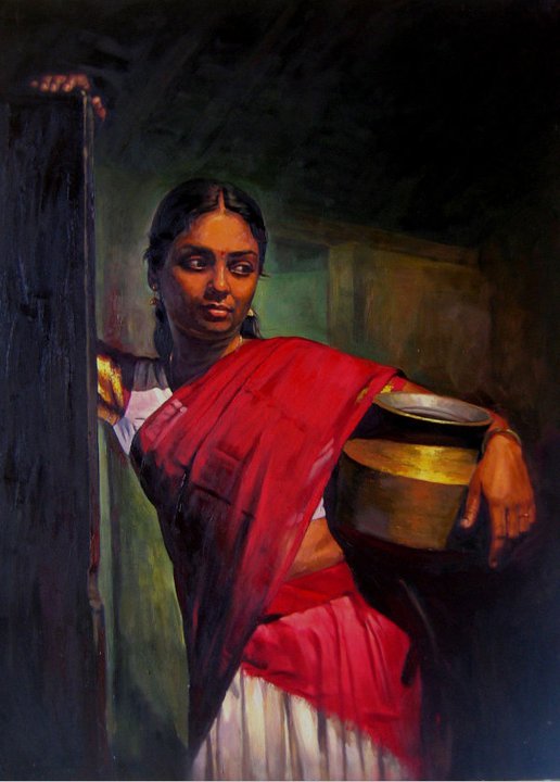 Paintings of rural indian women Oil painting