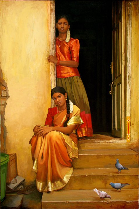 Paintings of rural indian women Oil painting