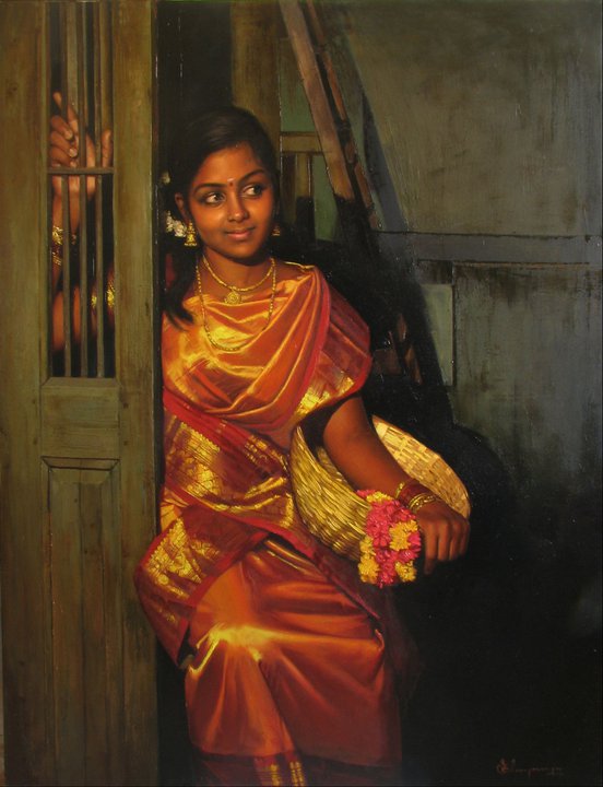 Paintings of rural indian women Oil painting