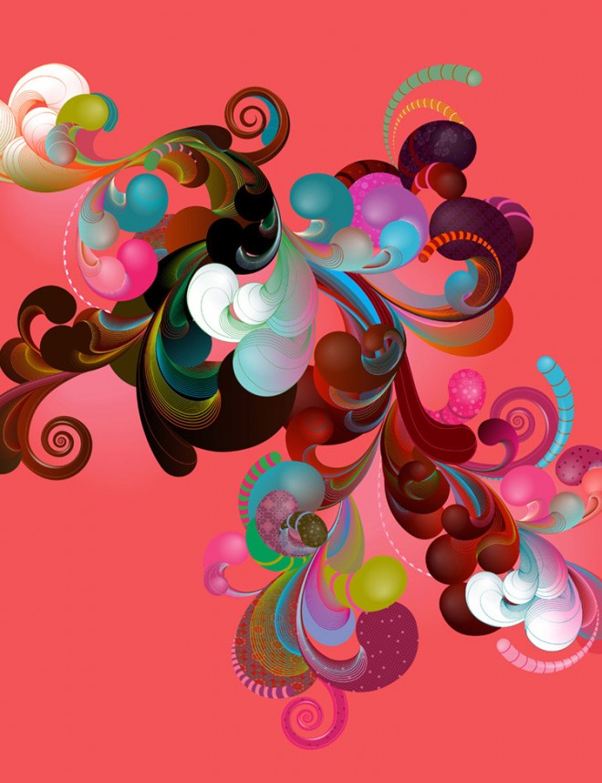 colors collage floral design