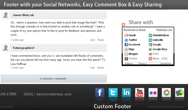 Add your Social Network Links in the Footer