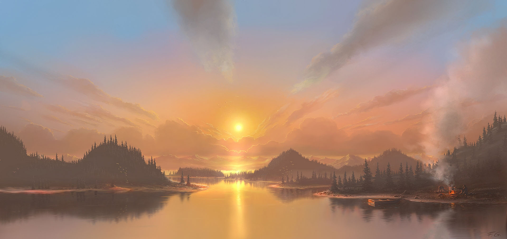 sunset digital art by feliks 5