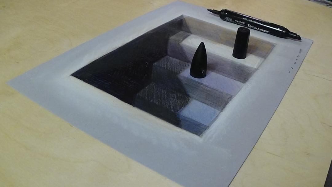 3d stairs 3d drawing by sandor vamos