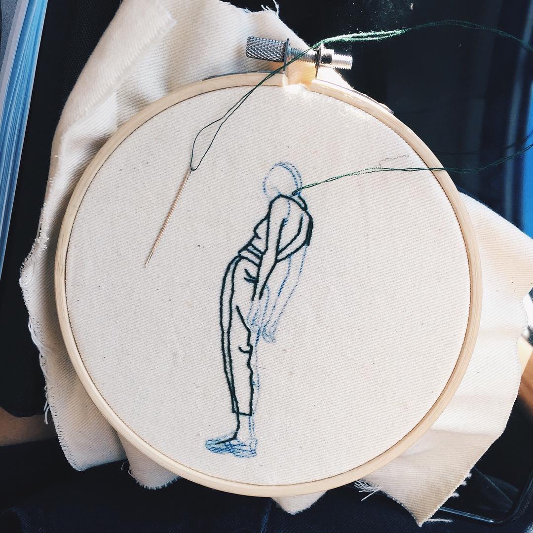 lady embroidery art by sheena liam