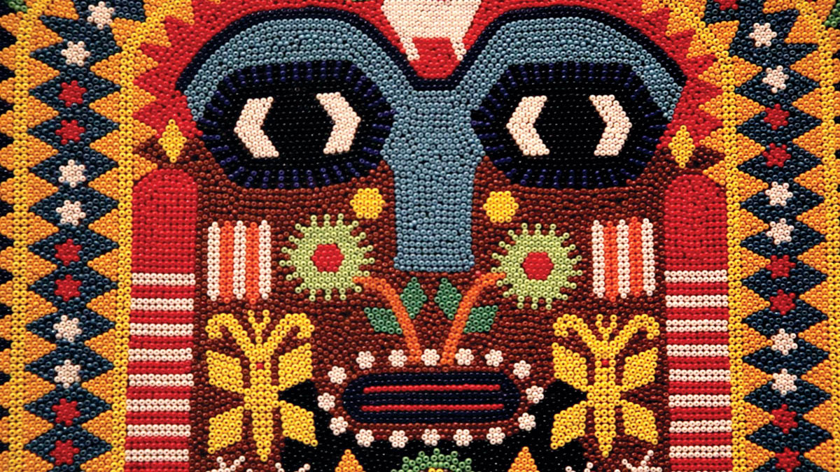 beaded massive mural huichol art